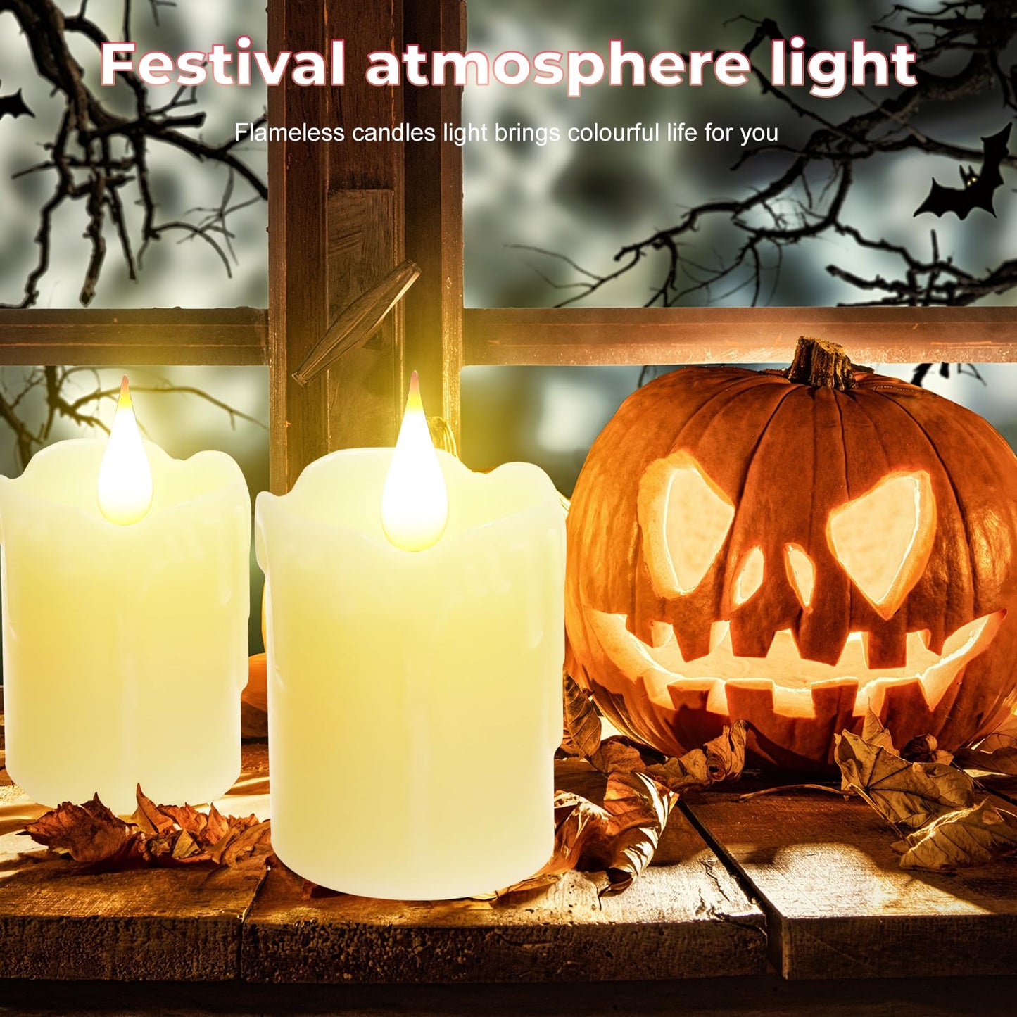 6 PCS Real Wax Rechargeable Flameless Warm White LED Candles,3D Wicks and Remote Control, D2 x H4”,Flickering Votive Battery Operated Tea Lights Candles with Timer,for Christmas,HalloweenDecor