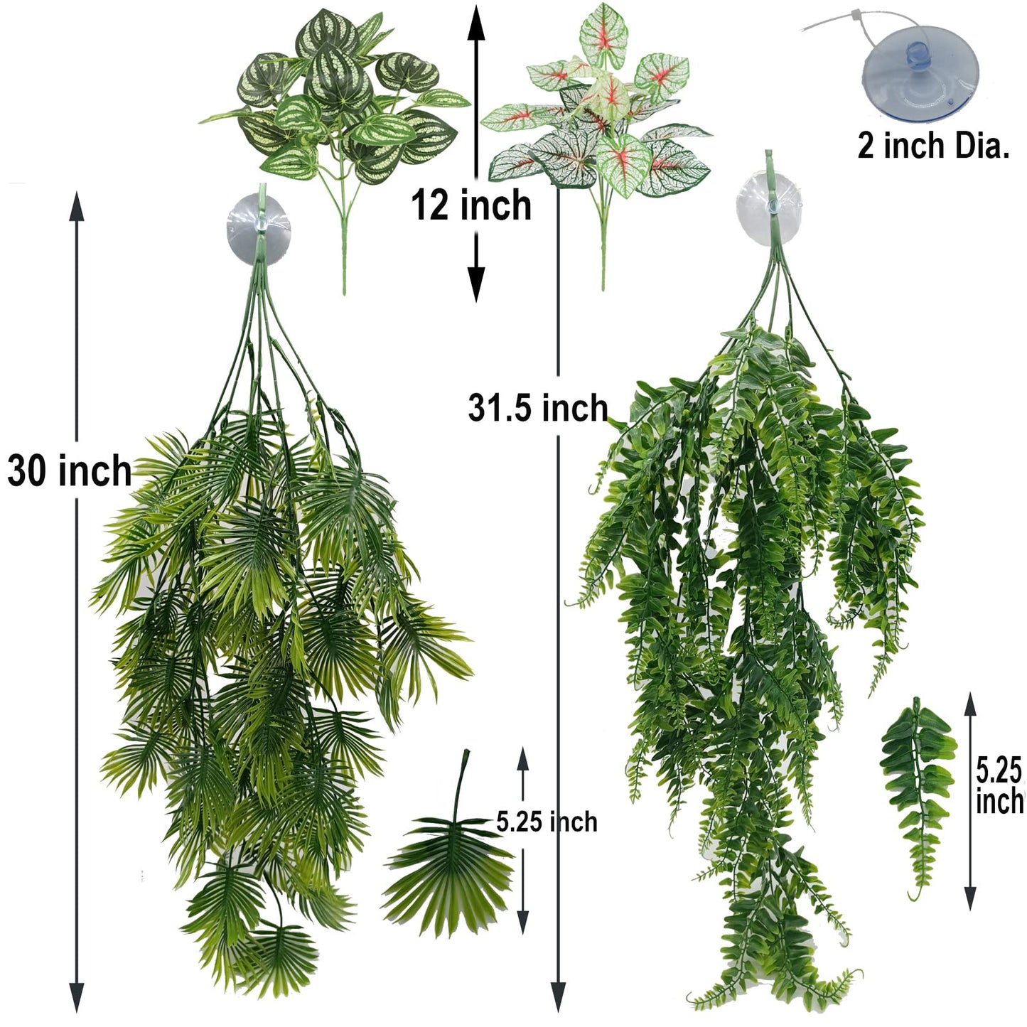 Bearded Dragon Accessories,Leopard Crested Gecko Tank Accessories,Repitle Terrarium Plants Vines Climbing Branch Background Decor,Lizard,Snake Hide,Ball Python,Chameleon,Triceratops(Group E)