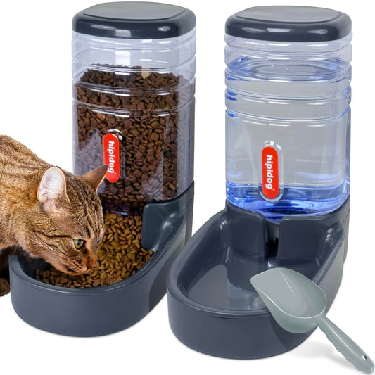 Automatic Pet Feeder Small&Medium Pets Automatic Food Feeder and Waterer Set 3.8L, Travel Supply Feeder and Water Dispenser for Dogs Cats Pets Animals