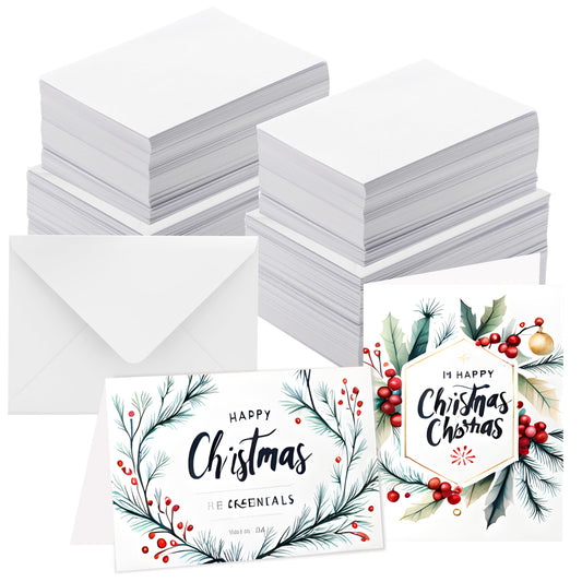 50 Pack 5x7 Inch Blank Watercolor Cards With Envelopes - 140lb Heavyweight 100% Cotton, Foldable for Painting or Card Making