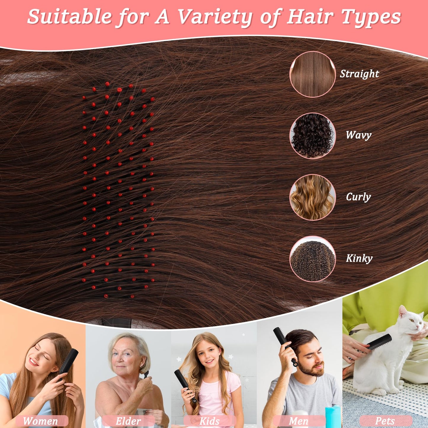 HOFASON 100 Pcs Bulk Hair Brushes for Homeless Supplies, Individually Wrapped Disposable Hair Brushes Nylon Bristles Detangling Hair Brush for Women Hotel Nursing Charity