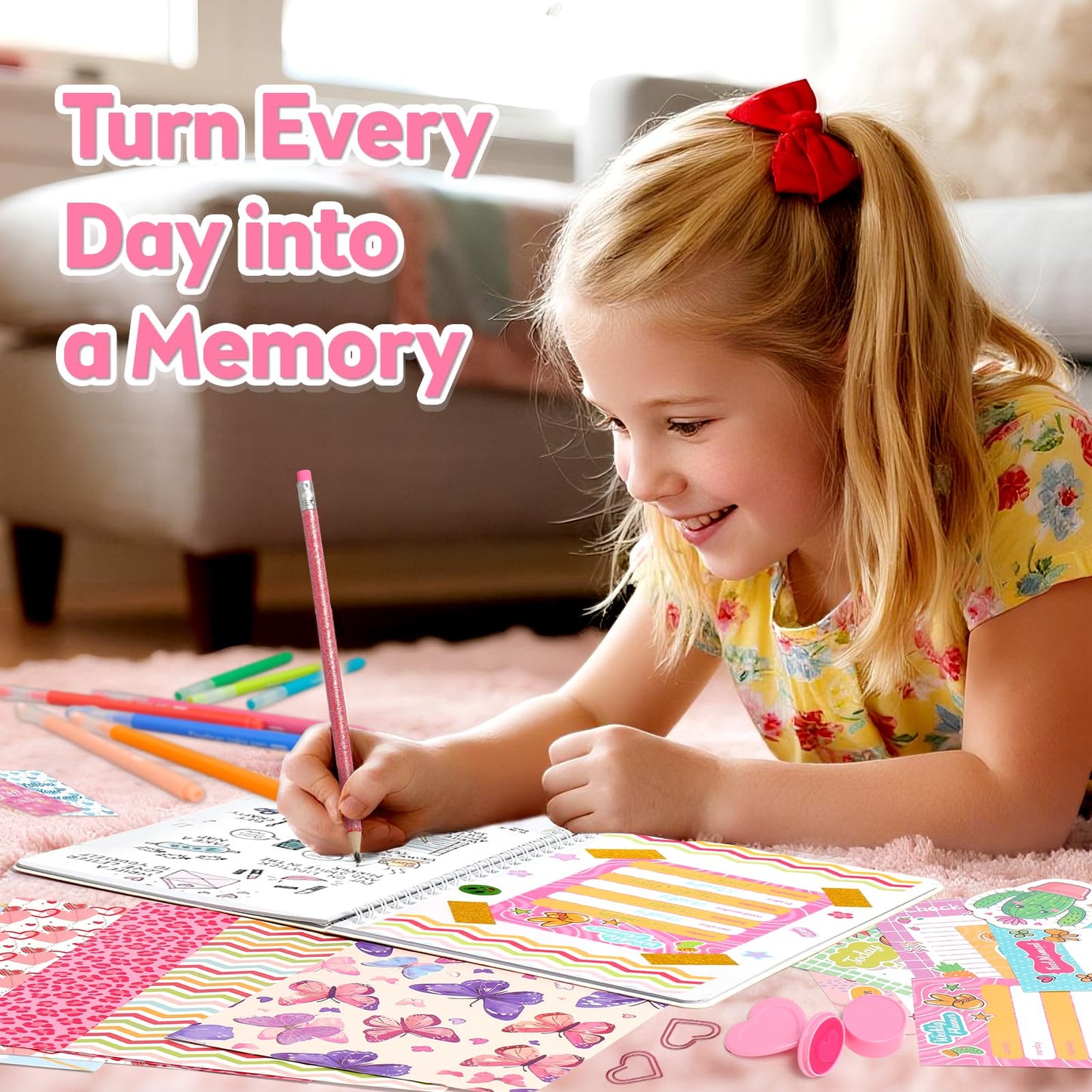 Axirata 2-Pack DIY Journal Kit for Girls, Journal Set for Tween & Teen Girls 6-8-14 Year Old, Art & Crafts Stationery Kit, Scrapbook & Diary Supplies Toy Set Birthday Christmas Ideal Gift for Girls