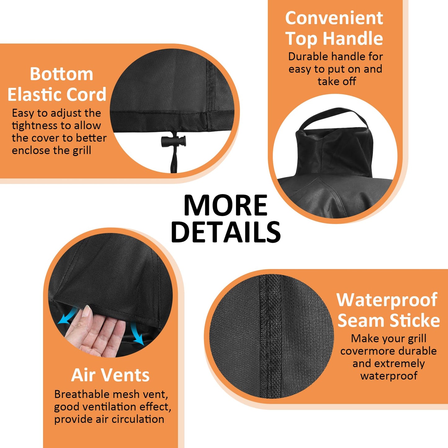 Waterproof Cover for Large Big Green Egg, Ceramic Grill Cover Outdoor Grill Cover, Weather Resistant BBQ Grill Accessories, Anti-Fade Fabric