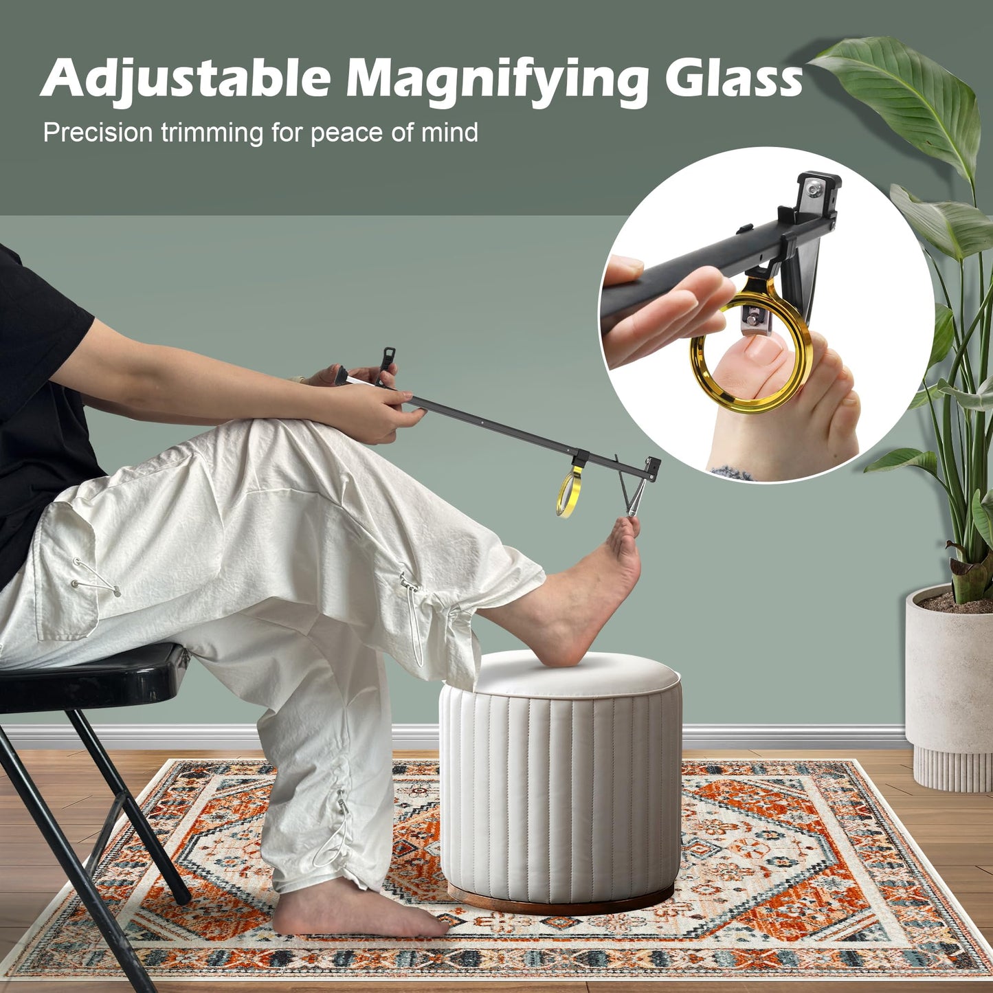 DEPSUNNY Long Handled Toenail Clippers(17" with Magnifier)