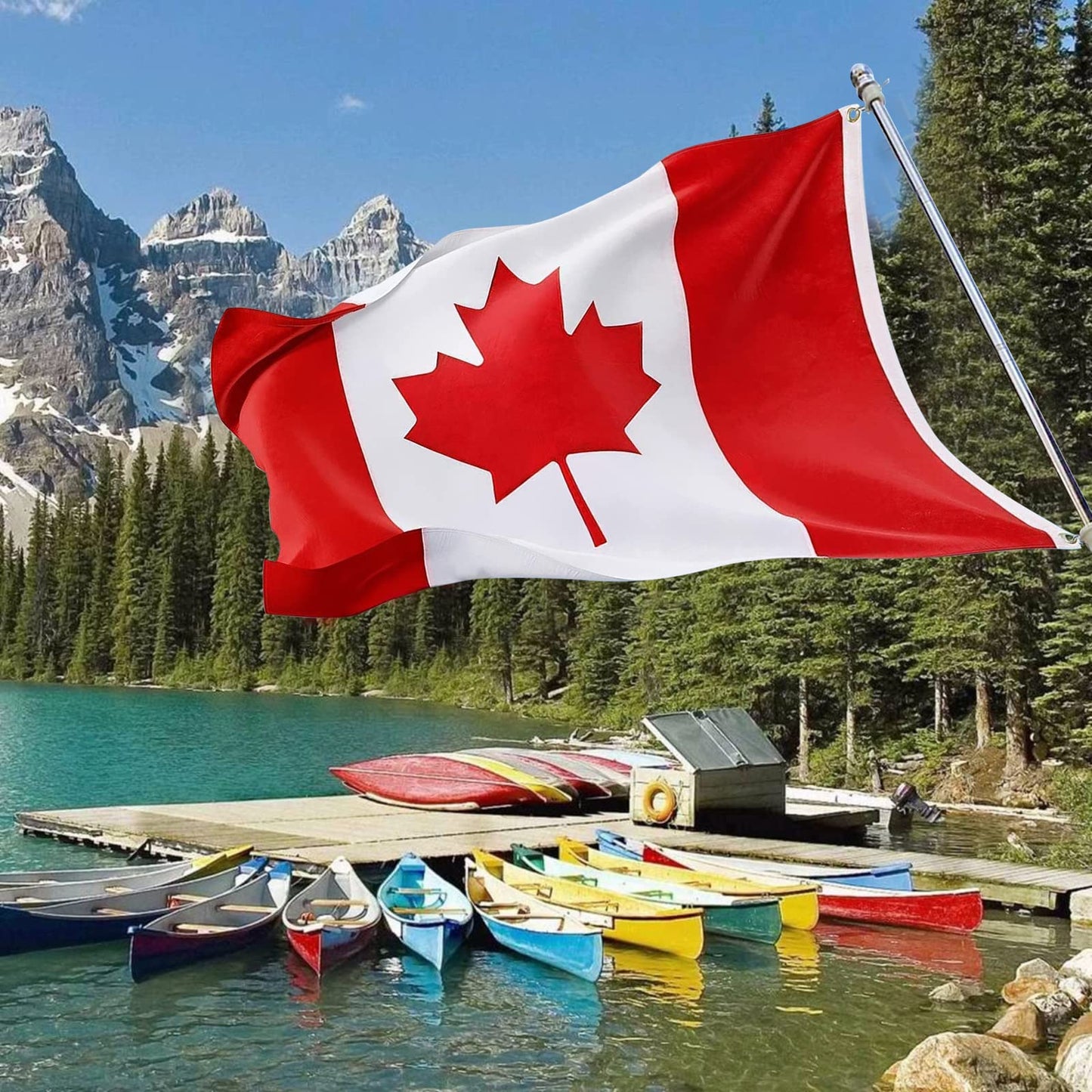 6FT Flag Pole Kit - Flag Poles for Outside with 180 Degree Adjustable Bracket, Heavy Duty Flag Pole Bracket Stainless Steel Portable Adjustable Flag Pole Kit for Truck Porch Garden Yard House