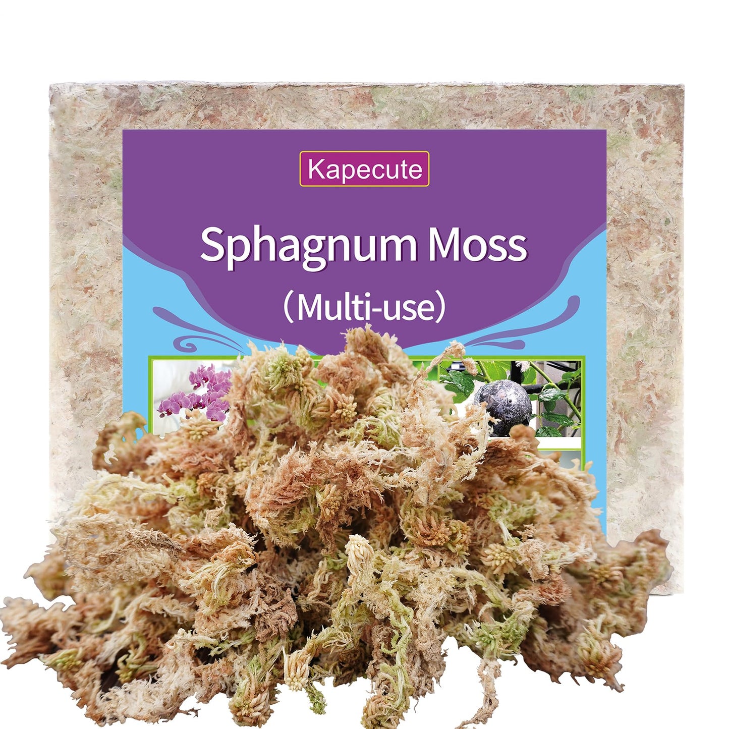 Kapecute Sphagnum Moss 1.2 lb Perfect for Plant Propagation, Great Orchid Potting Mix, Help with Maintain Humidity