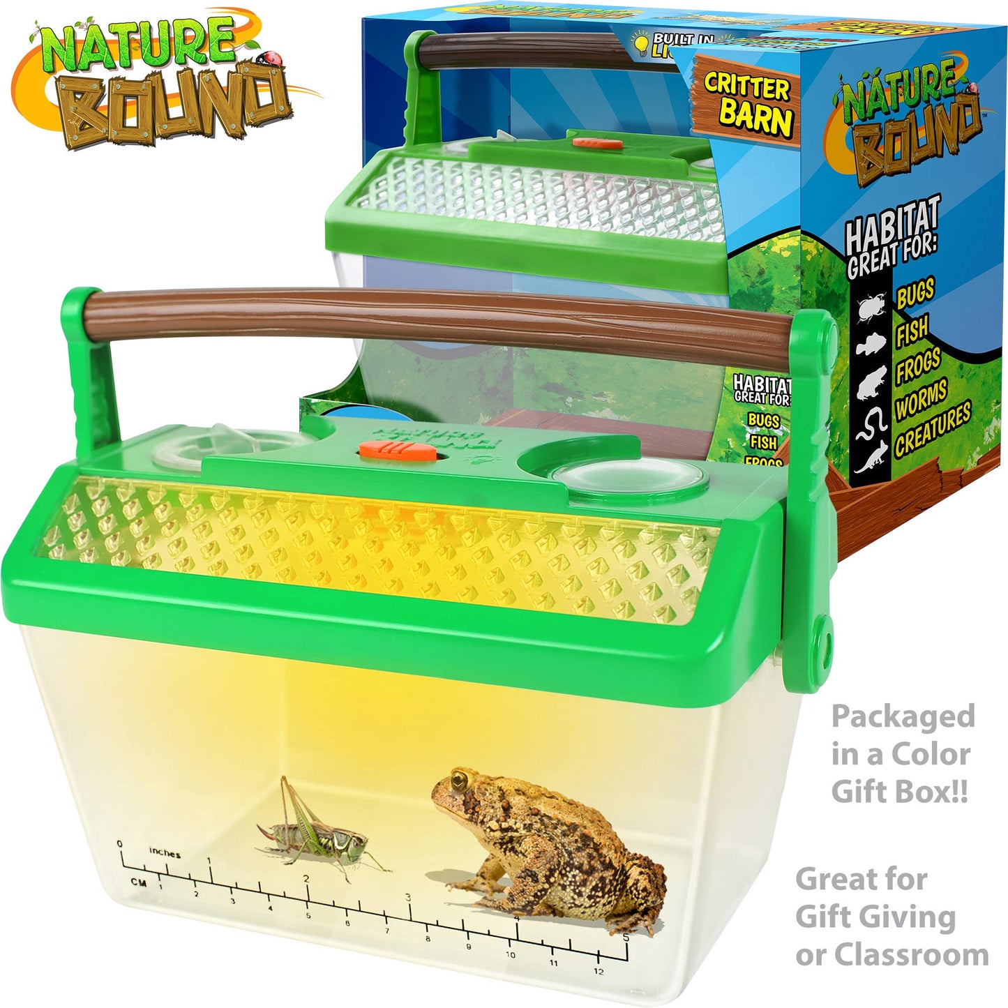 Nature Bound Bug Catcher Critter Barn Habitat for Indoor/Outdoor Insect Collecting with Light Kit, Green, Basic (NB501)