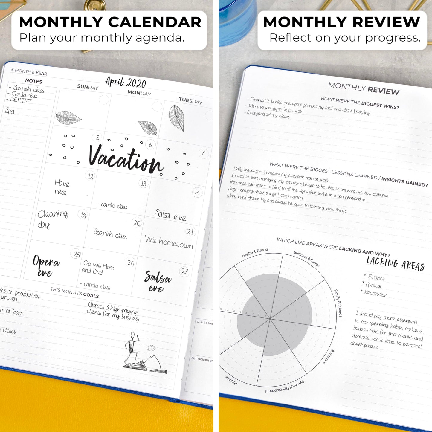 Clever Fox Planner Pro Premium Edition – Luxurious Weekly & Monthly Planner + Budget Planner Organizer for Productivity & Reaching Goals, Undated, A4 Hardcover + Keepsake Box – Navy Blue
