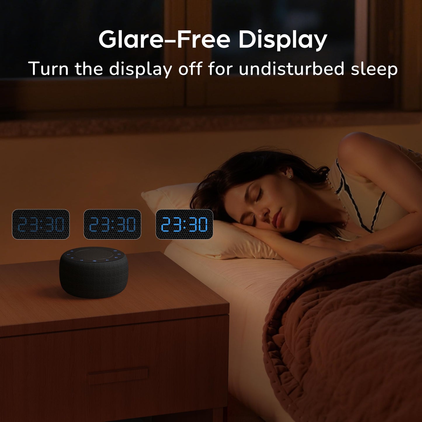 BUFFBEE Bluetooth Speaker Alarm Clock with FM Radio - High Fidelity Sound, Full Range Dimmer, Plugged in Alarm Clock Radio for Bedroom