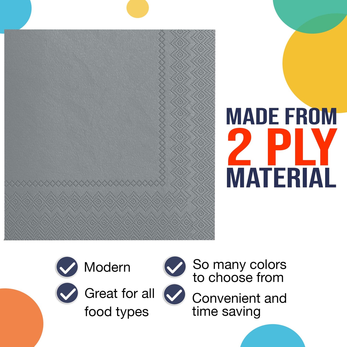 300 Pack Silver Napkins Disposable, 2 Ply Party Napkins, Silver Disposable Napkins, Fun Napkins Everyday – Great As Cocktail Napkins Or Beverage Napkins Paper Exquisite