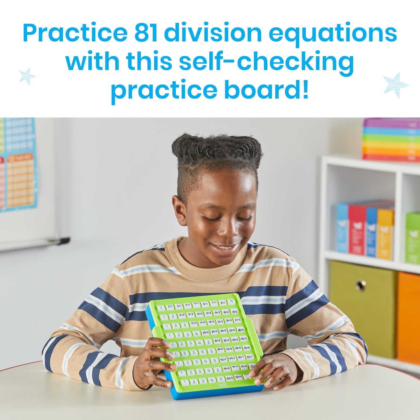hand2mind Division Practice Board, Math Facts Games, Elementary Math Manipulatives, Educational Toys, Kids Learning Toys, Number Centers for Classroom, Division Chart Learning Activities