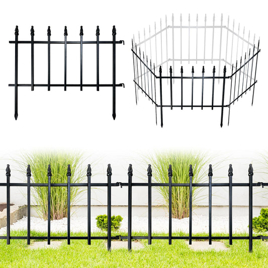 ARIFARO Decorative Metal Garden Fence 18" high x 22" Wide 5 Pack, Animal Barrier for Dog Pet,Border Garden Fencing for Outdoor Patio Lawn Yard Flower Bed