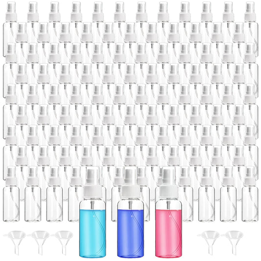 200 Pcs Mini Travel Spray Bottles,1oz Fine Mist Spray Bottle,Clear Plastic Empty Travel Bottle with Small Funnels,Refillable Liquid Containers for Alcohol Skin Toner Essential Oils Perfumes