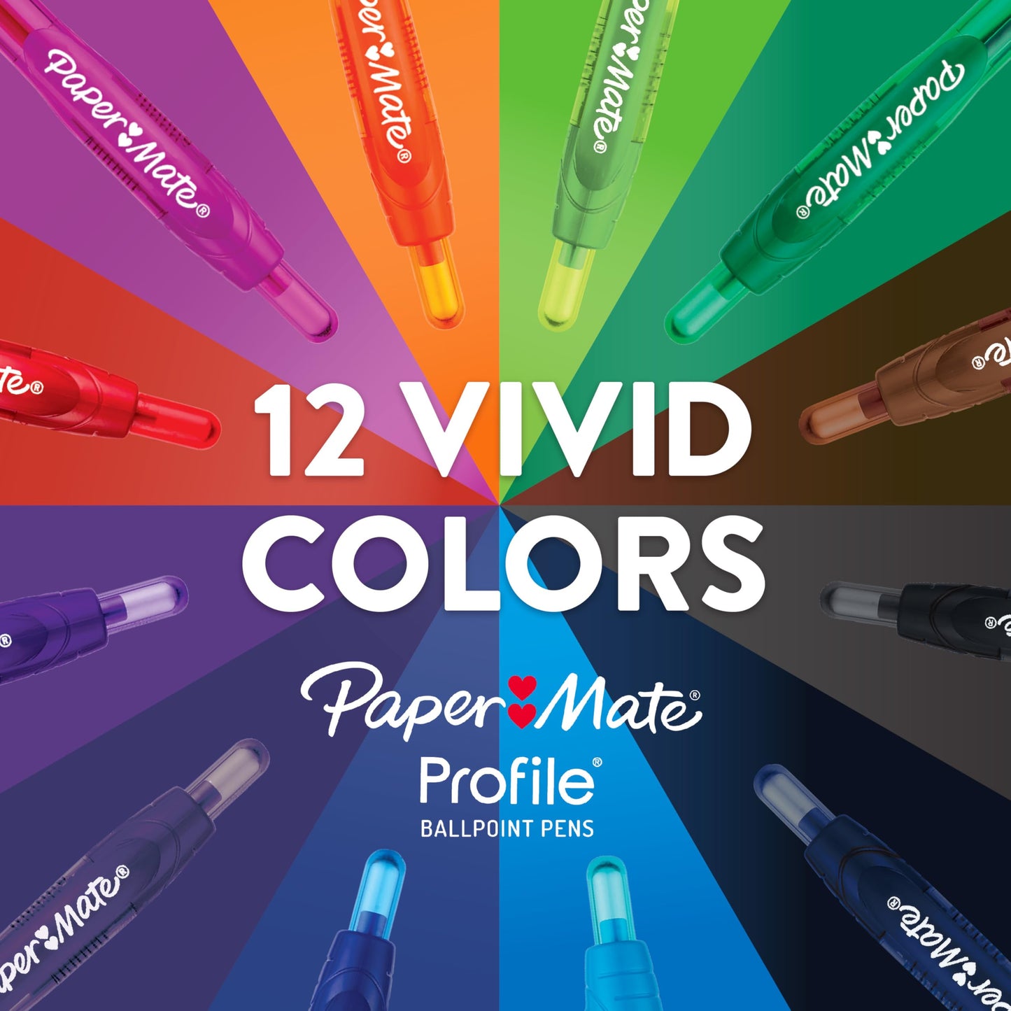 Paper Mate Ballpoint Pen Profile Retractable Pen Medium Point (1.0mm) Blue 36 Count