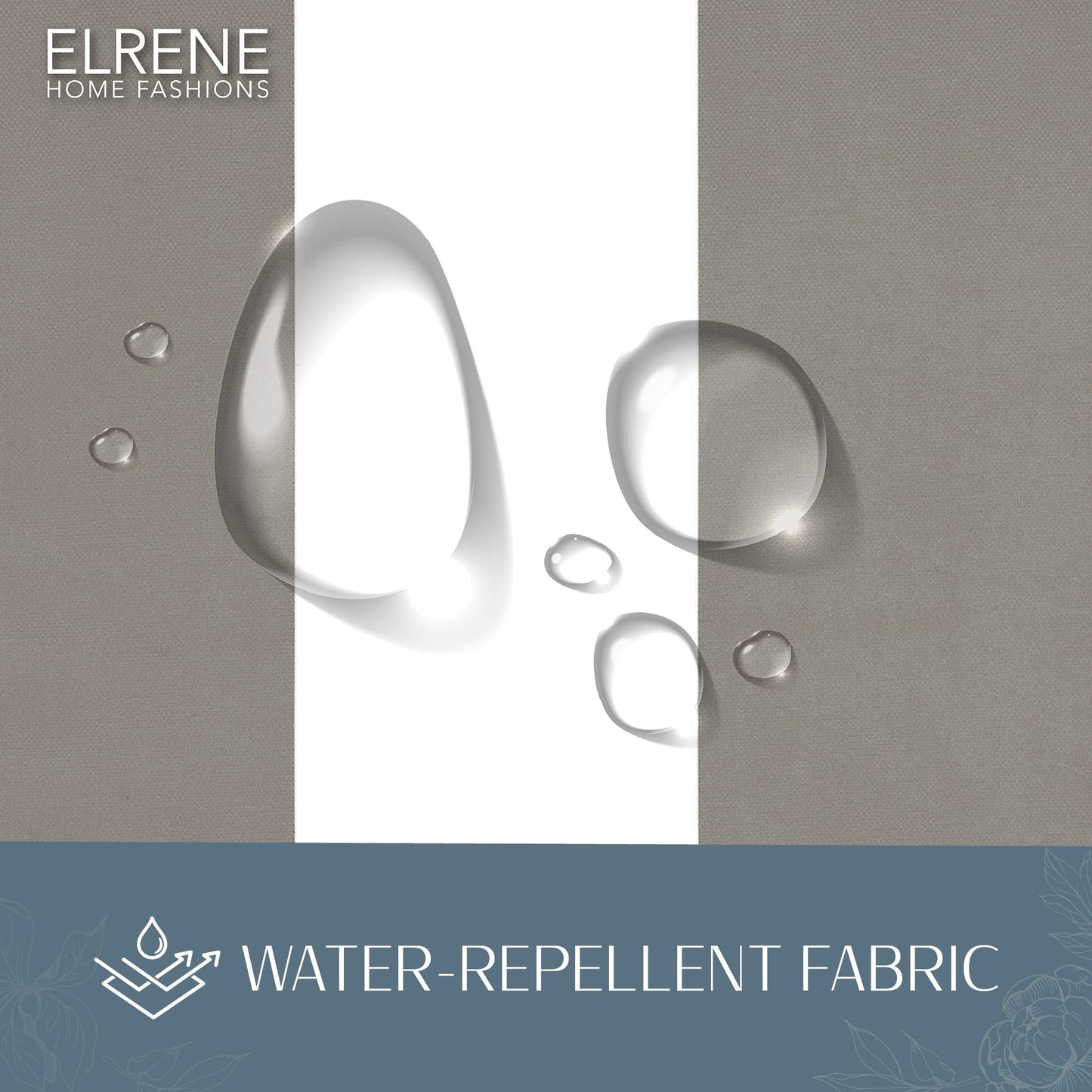 Elrene Home Fashions Indoor/Outdoor Cabana Stripe Tab Top Single Panel Window Curtain Drape, 50"x108", Gray