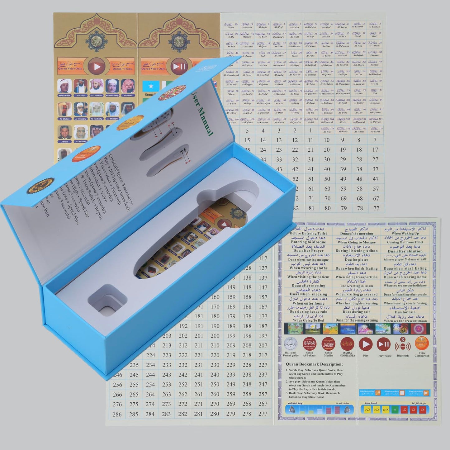 Quran Pen 32GB with 23 Multilingual Quran Translator, 22 Reciters, Digital Talking Reader for Mulims Islamic Arabic Ramadan Eid Mubarak Gift Koran القرآن(Book Not Included)