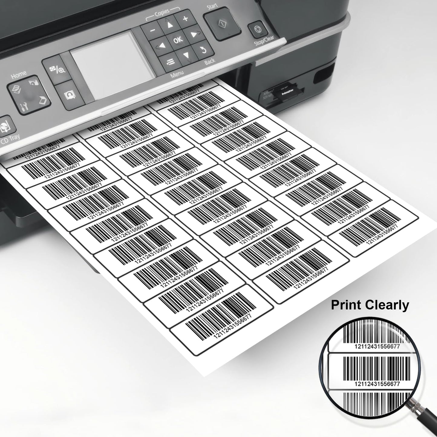1" x 2-5/8" Address Labels, 500 Sheets 15000 Counts, 30-UP Barcode Labels Mailing Label for Inkjet & Laser Printers