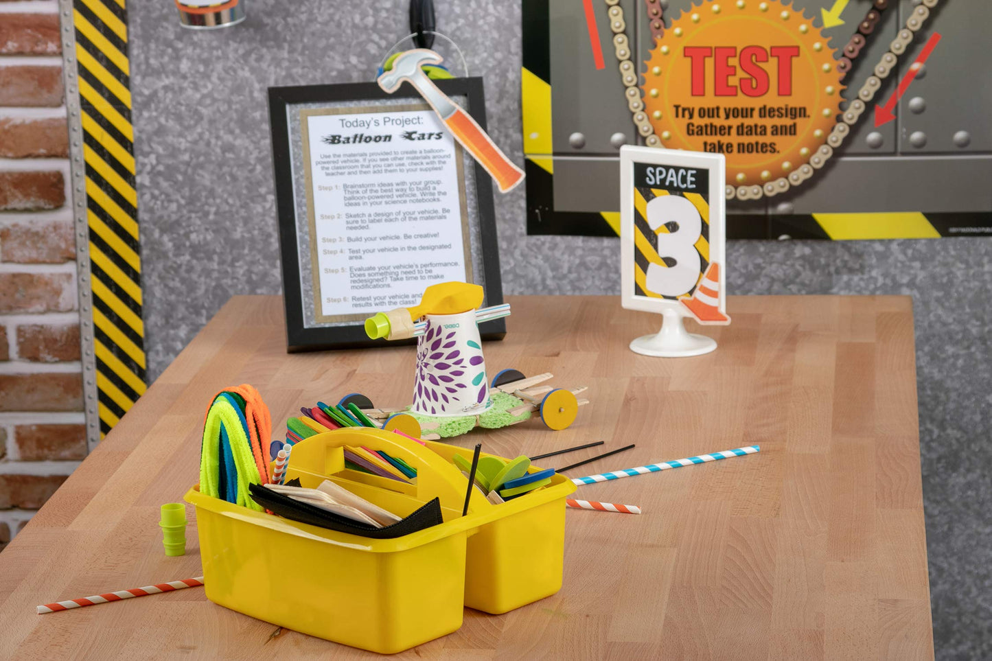 Primary Colors Plastic Storage Caddies - 6 Pack