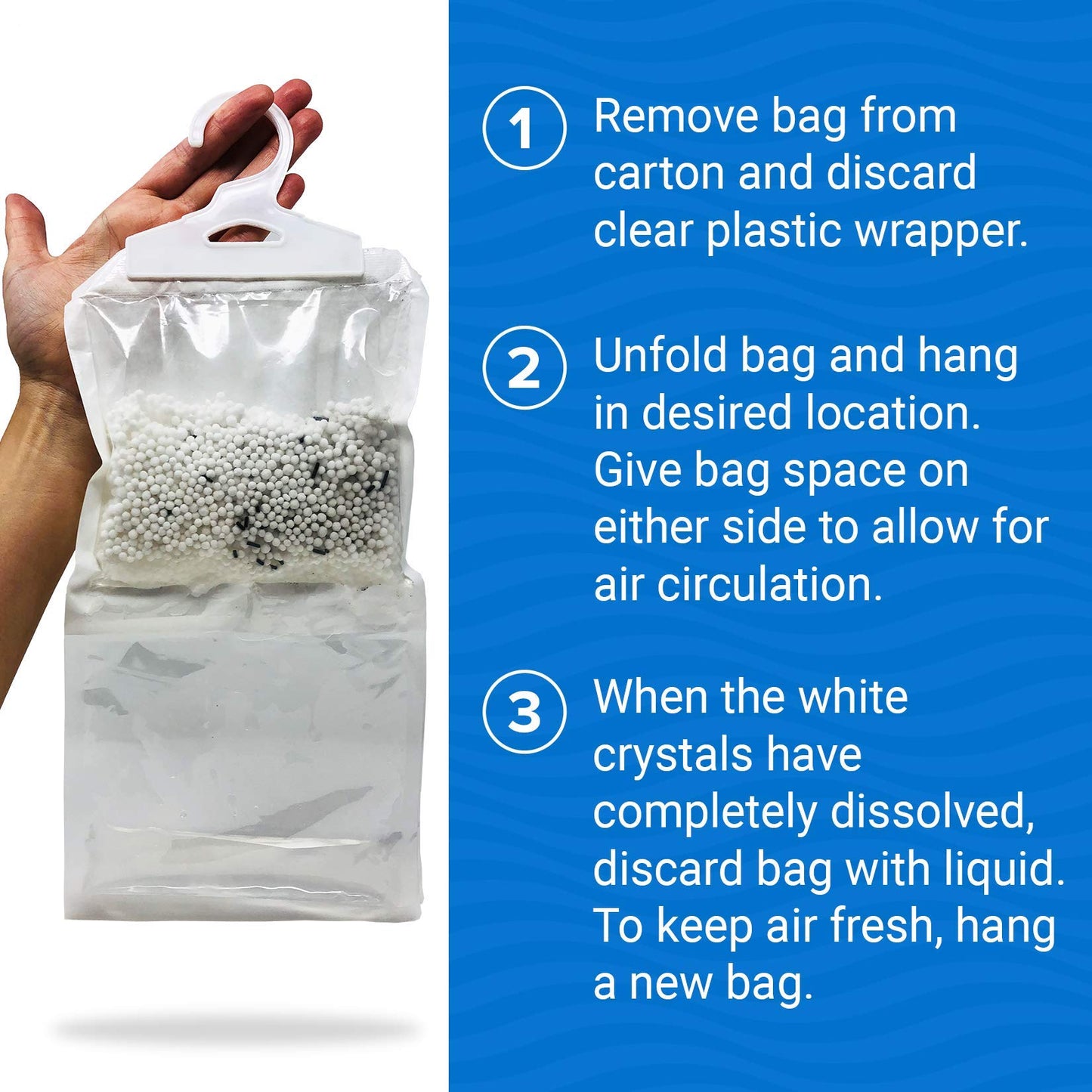4 Pack Boat Dehumidifier Moisture Absorber Hanging Bags and Charcoal Smell Remove Damp Musty Smell | Basement Closet Home RV or Boating