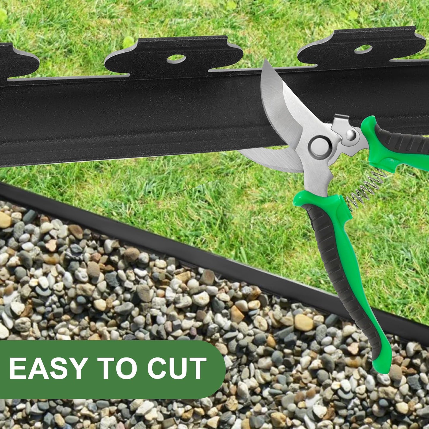 40ft Garden Edging Border with 40 Pcs Landscapes Stakes Plastic Decorative Edging Border for Landscaping, Yard, Lawn, Paver Flower Beds