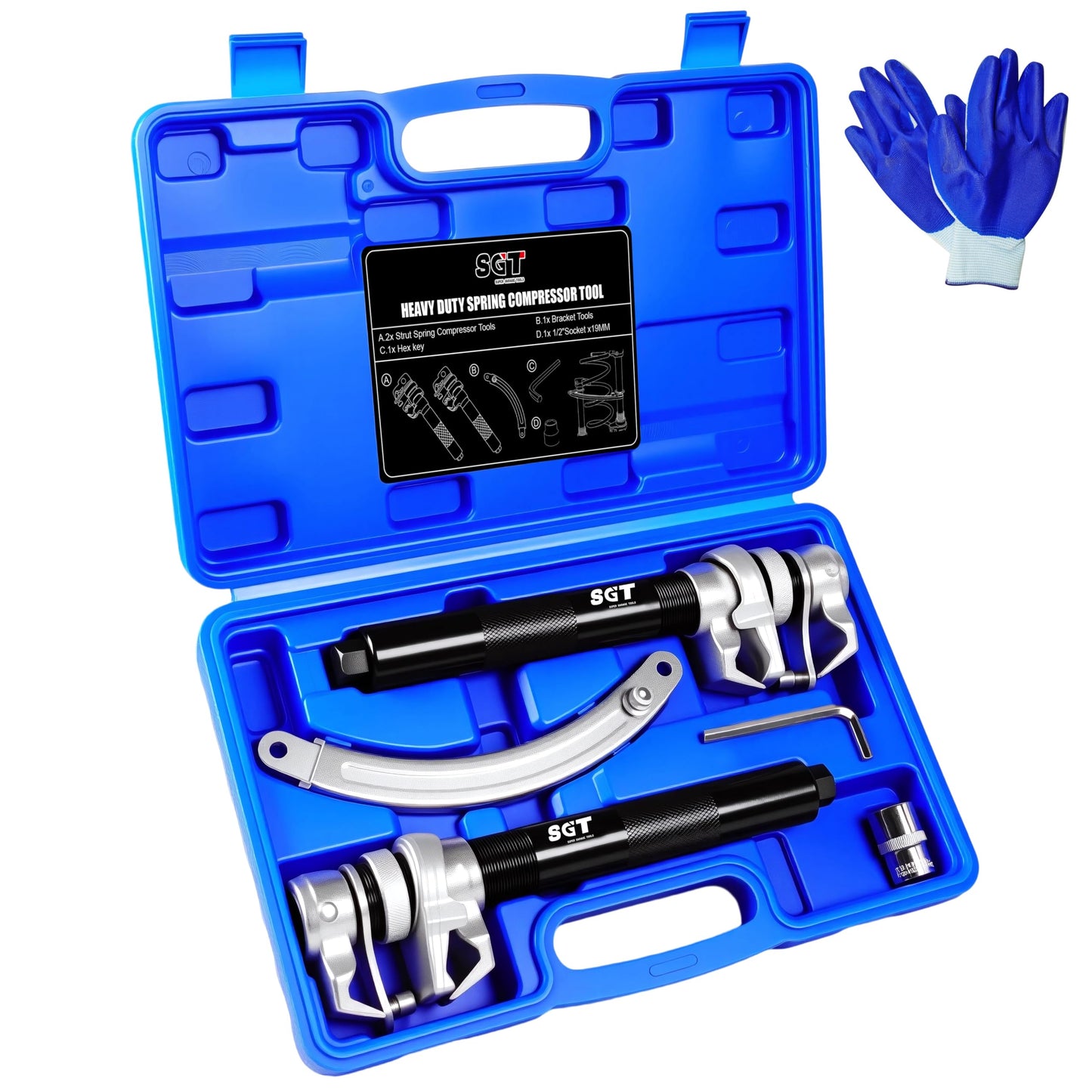 SGT Coil Spring Compressor Tool, Heavy Duty Universal Strut Spring Compressor Tool Set,Spring Compressor Tool Automotive for Car Truck with Safety Brackets