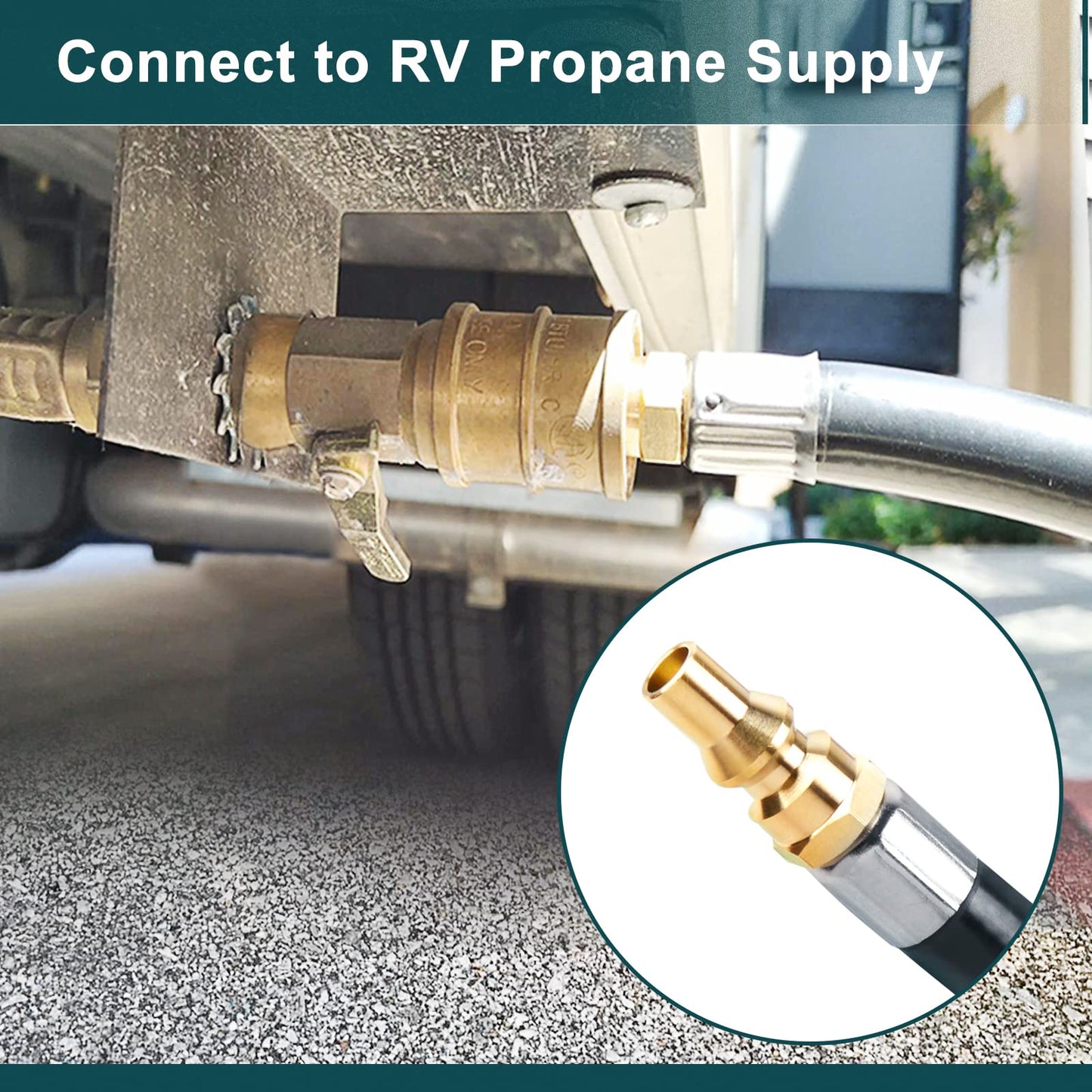 GASPRO 12ft RV Propane Quick Connect Hose - Low Pressure Extension Hose with 1/4" Disconnect Fittings - Ideal for Gas Grills, Griddles, Stoves, Fire Pits