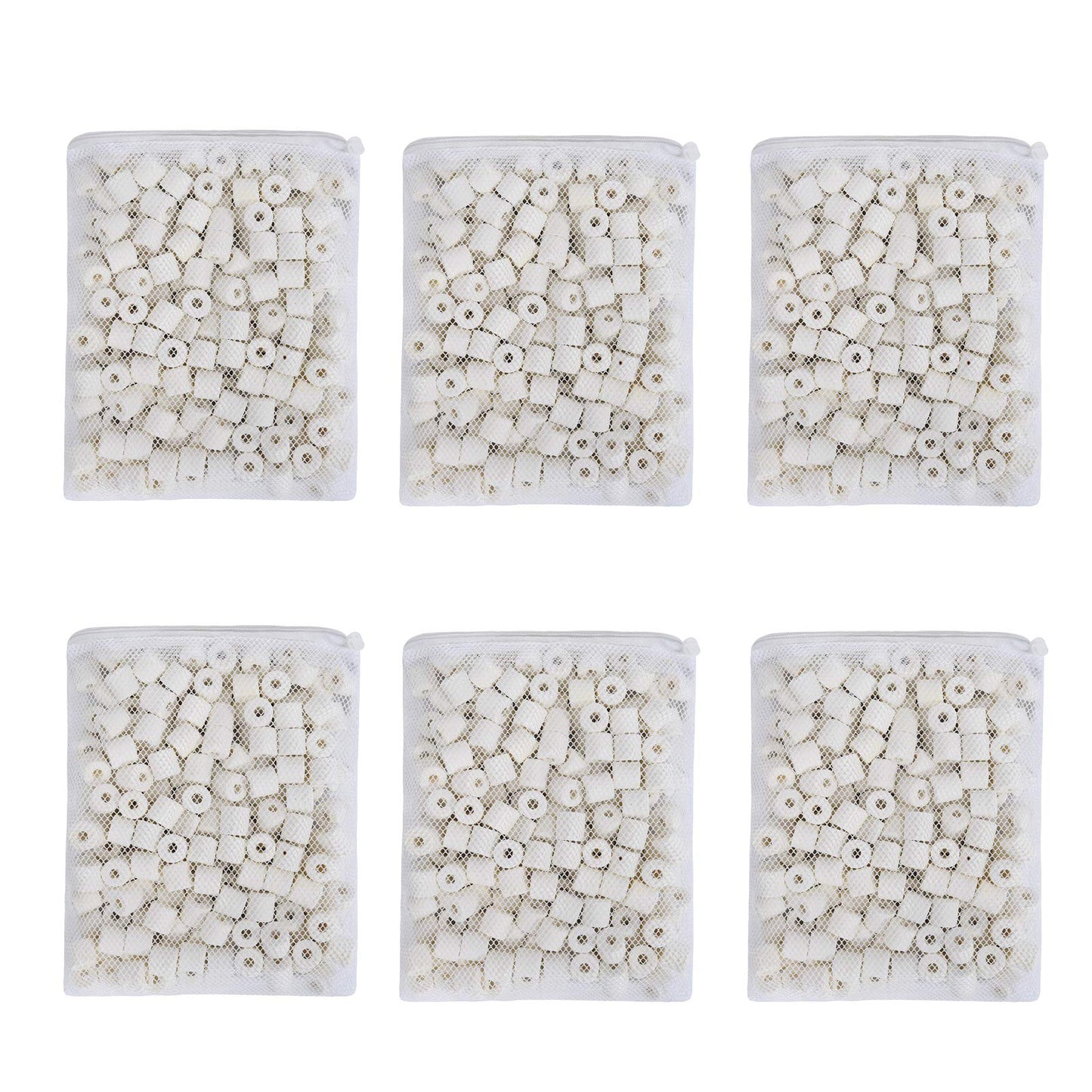 ALEGI Aquarium Premier Bulk Bio Ceramic Rings Filter Media for Fresh Water, Sea Water Fish Tank Canister Filter,Koi Fish Pond Reef Filter (6 lbs)