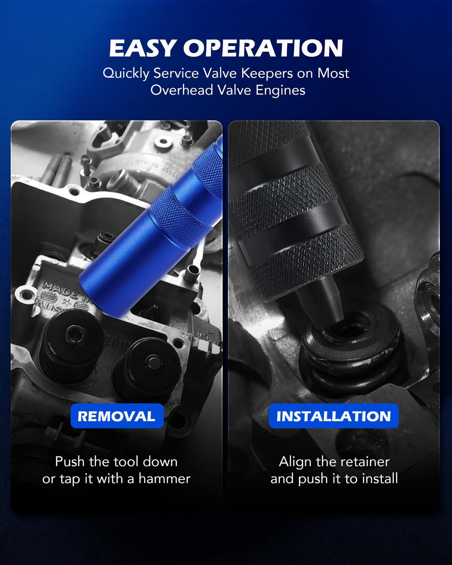 Orion Motor Tech Valve Spring Compressor Tool Kit, Valve Keeper Remover Installer Set with Valve Lapping Tools, Overhead Engine Valve Adjustment Tools for Valve Retainer Stem Seal Removal Installation