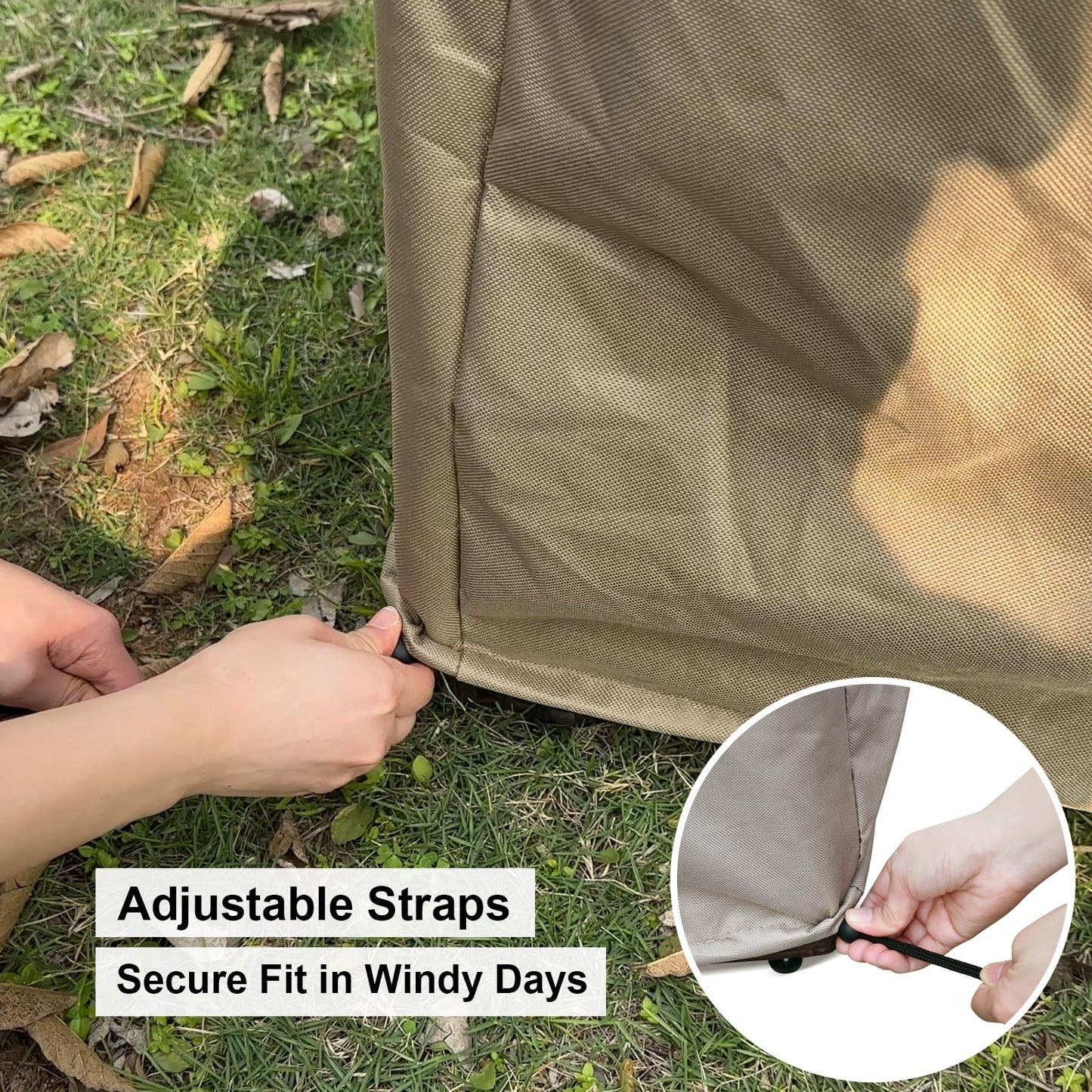 Skypatio Patio Chair Cover Waterproof, Outdoor Furniture Storage Cover for All Weather Protection (Khaki)