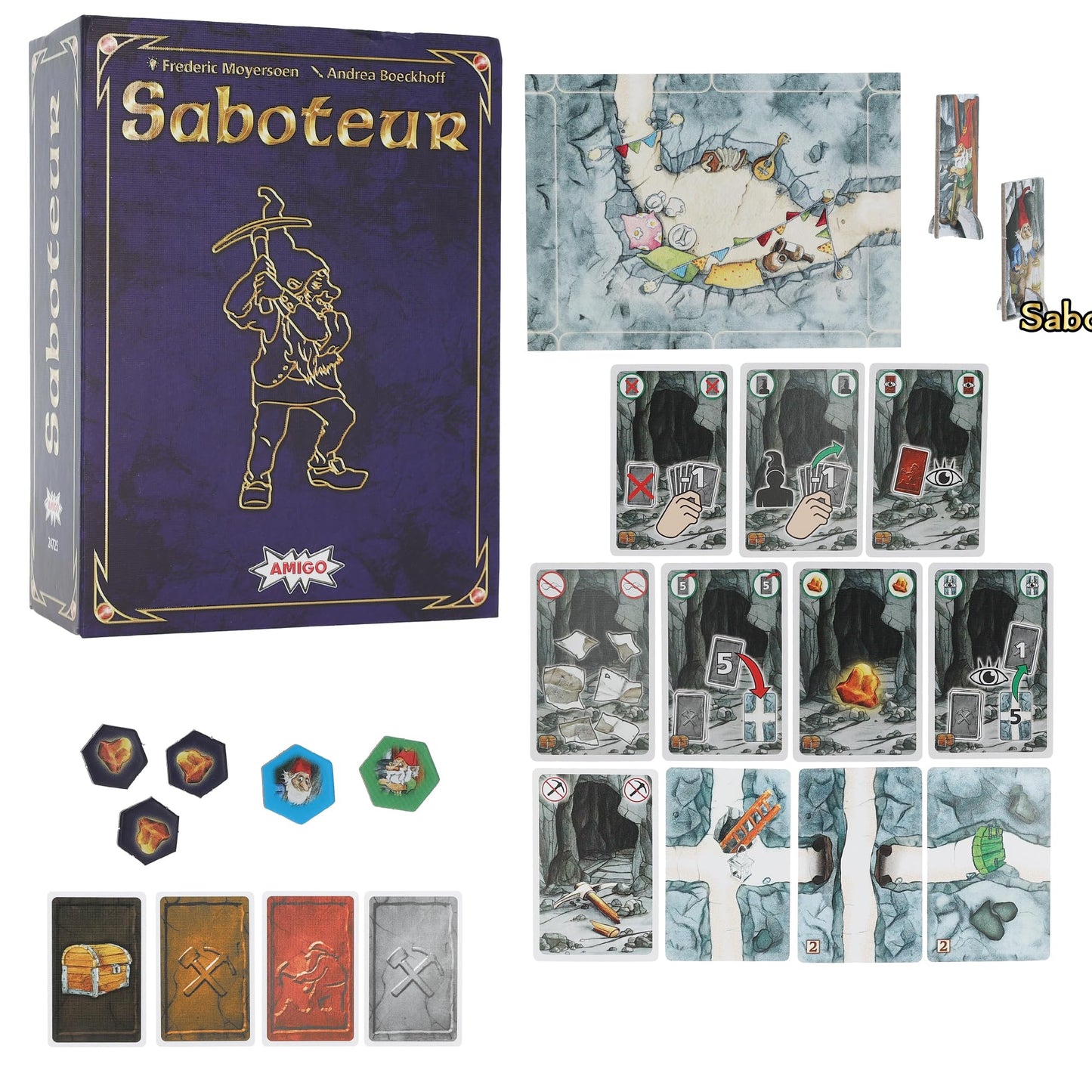 Saboteur: 20th Anniversary Edition - A Board Game by Amigo Games – 2-10 Players - Board Games for Family - 20 Minutes of Gameplay - Family Game Night - for Kids and Adults Ages 8+ - English Version