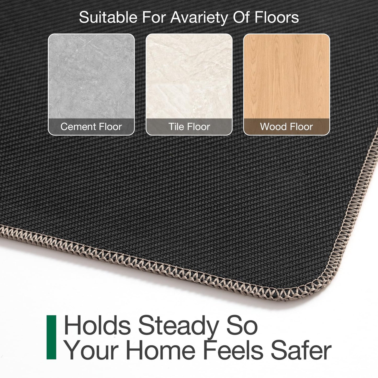 LUMI Ultra Thin Door Mat for Entryway, Low Profile Non Slip Rubber Backing Indoor Door Mat, Easy Clean Welcome Entrance Mat for Inside House, Patio,Beige 32"x48"
