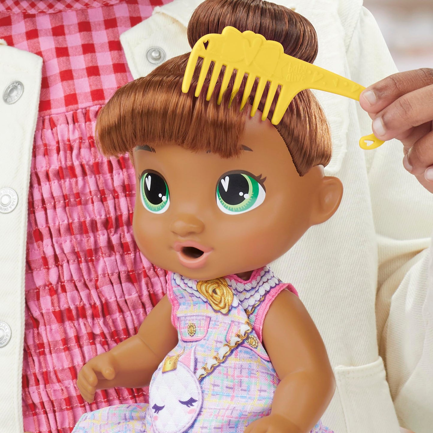 Baby Alive Bubbly Tea Party Sophia Sparkle Doll with Teapot Accessories, Brown Hair, 11 Inches, Toys for 3 Year Old Girls and Boys & Up