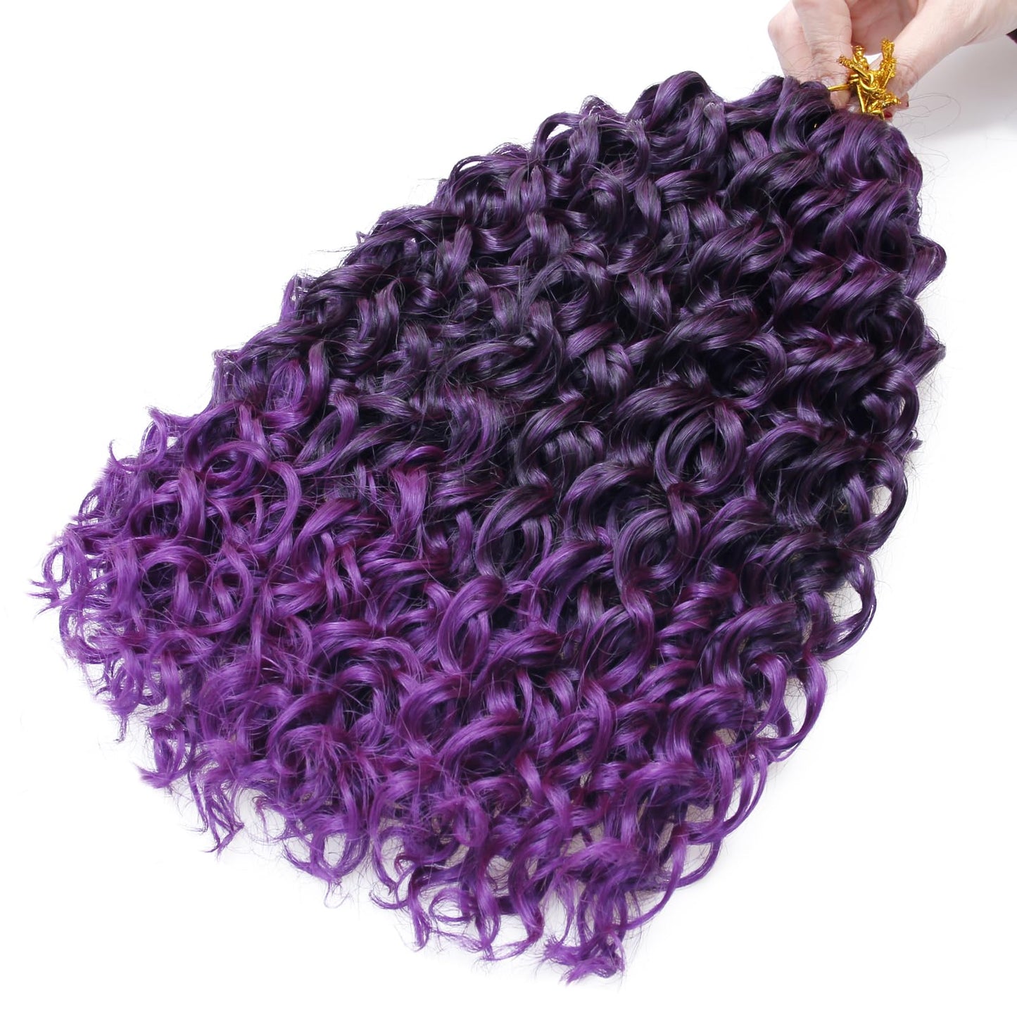8 Packs Curly Crochet Hair GoGo Curl Crochet hair for Black Women Deep Wave Braiding hair,Synthetic Bohemian Crochet Braid Water Wave Crochet hair Extensions(Purple, 14inch)