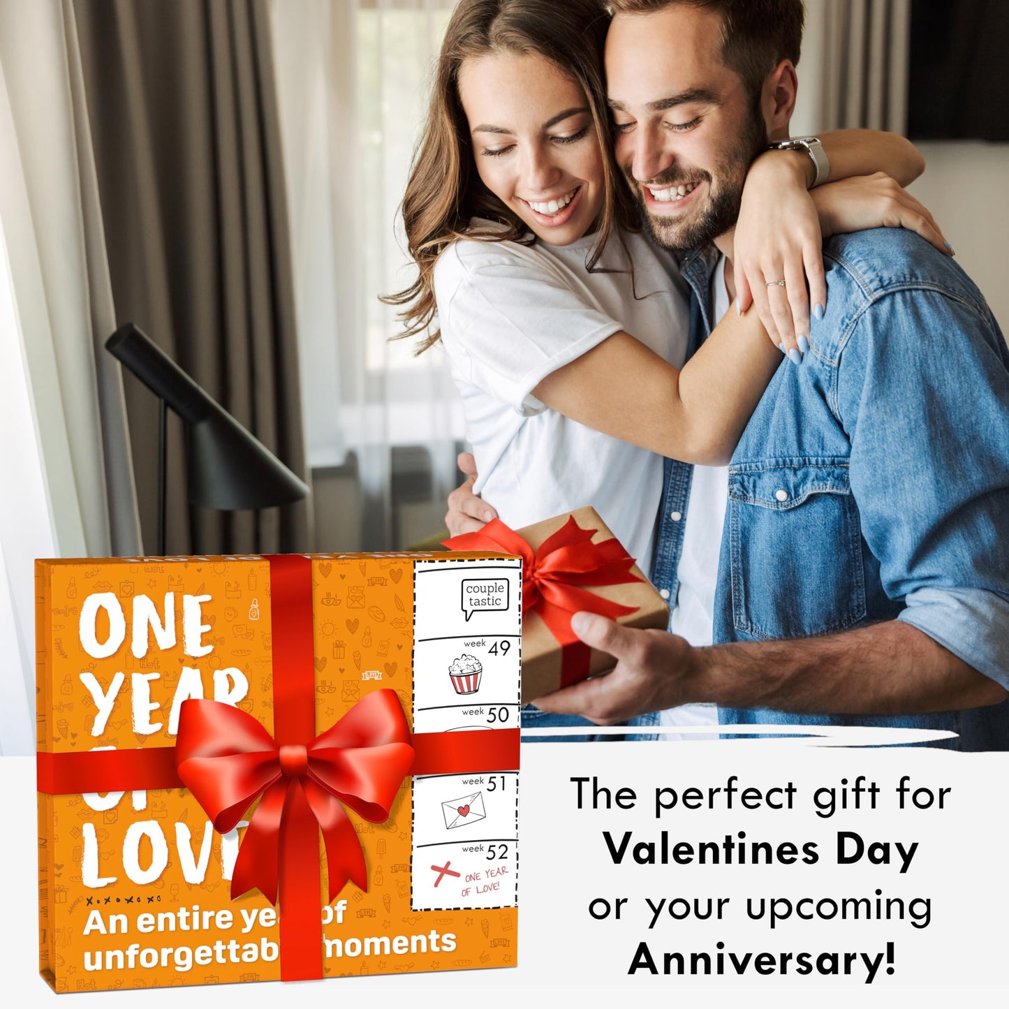 Weekly Date Night Ideas for Couples – Fun & Romantic Gift for Wedding Anniversaries, Valentine’s Day & More – for Husband, Wife, Brides & Bachelorettes – Includes 52 Unique Ideas + 52 Bonus Cards