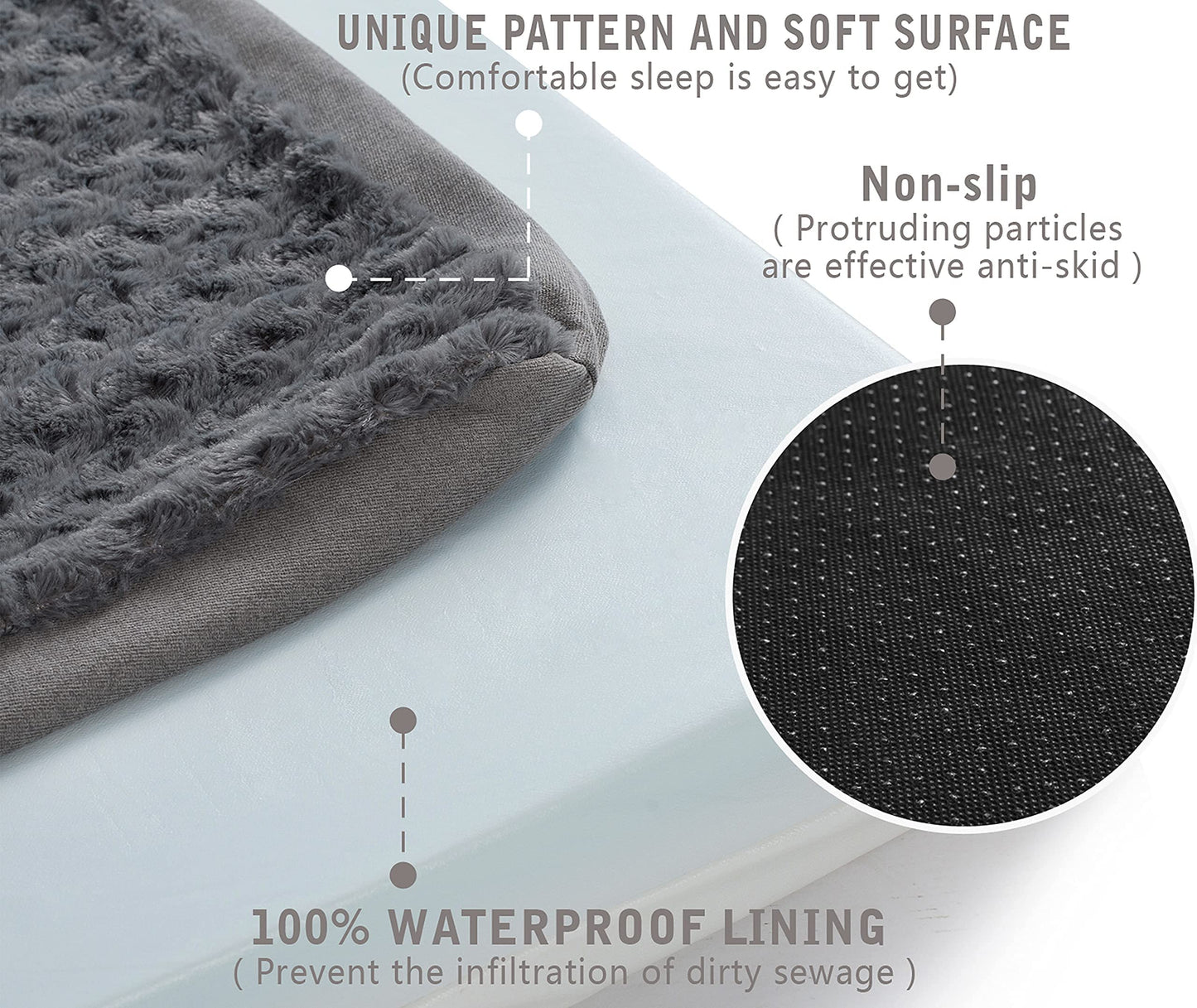 GOHOO PET Orthopedic Memory Foam Bed for Large Dogs, Waterproof Cooling Pet Mats for Crate with Removable Washable Cover,Ideal for Arthritic Dogs, L(35inch,65Lbs)