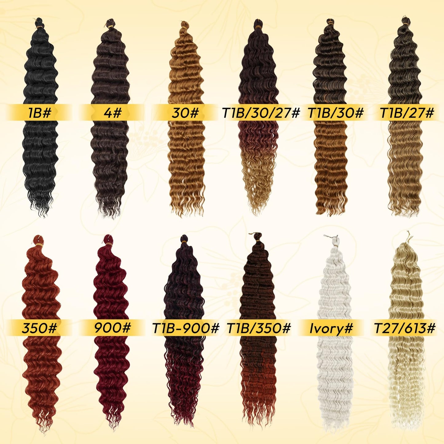 BARSDAR Ocean Wave Crochet Braiding Hair - 22 Inch 6 Packs Deep Wave GoGo Curl Crochet Hair for Women - Soft Synthetic Boho Braids Water Wavy Long Curly Braiding Extensions - Burgundy Red