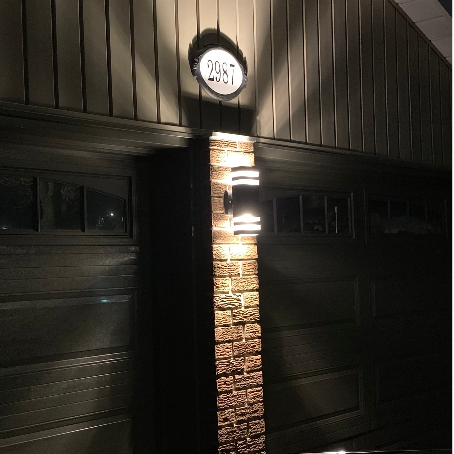 OUTKEIEI 4-Pack Outdoor Wall Lights, LED Modern Black Exterior Light Wall Mount, Simple Aluminum Waterproof Porch Wall Sconces for Outside House Garage Garden