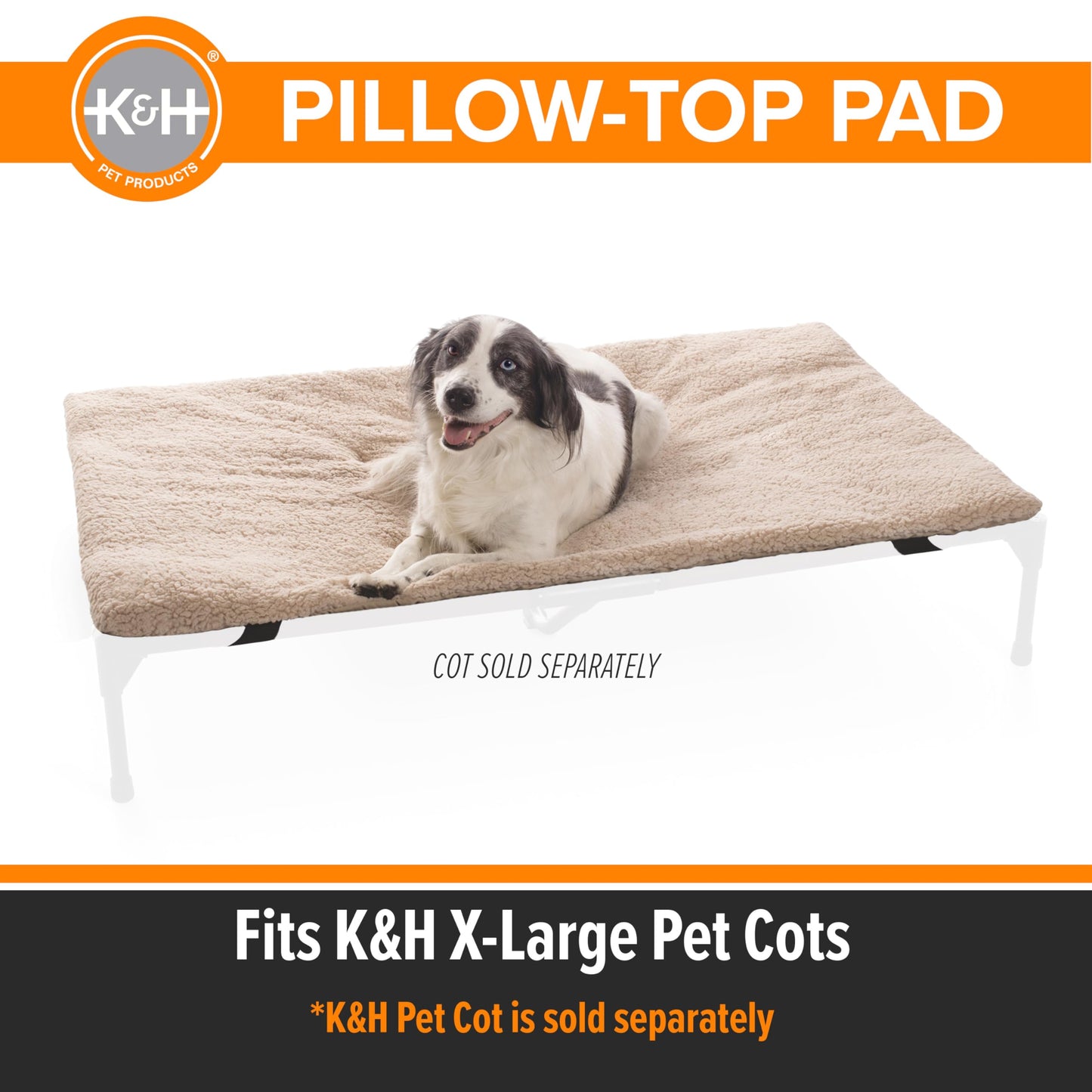 K&H Pet Products Original Pet Cot Pad X-Large Tan (32" x 50") - Cot NOT Included