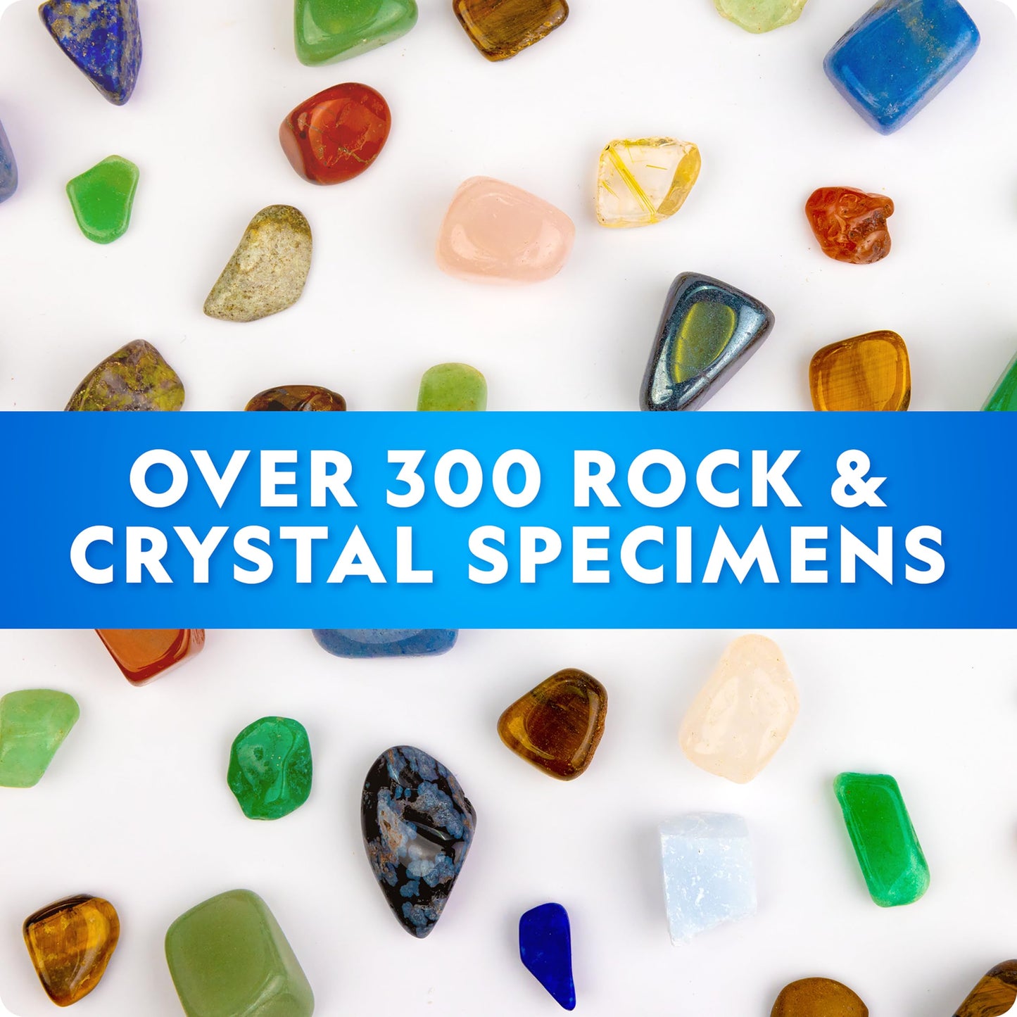 National Geographic Rock Collection Box for Kids – 300 Piece Gemstones, Minerals & Crystals Science Kit, Geology Gift for Boys & Girls
