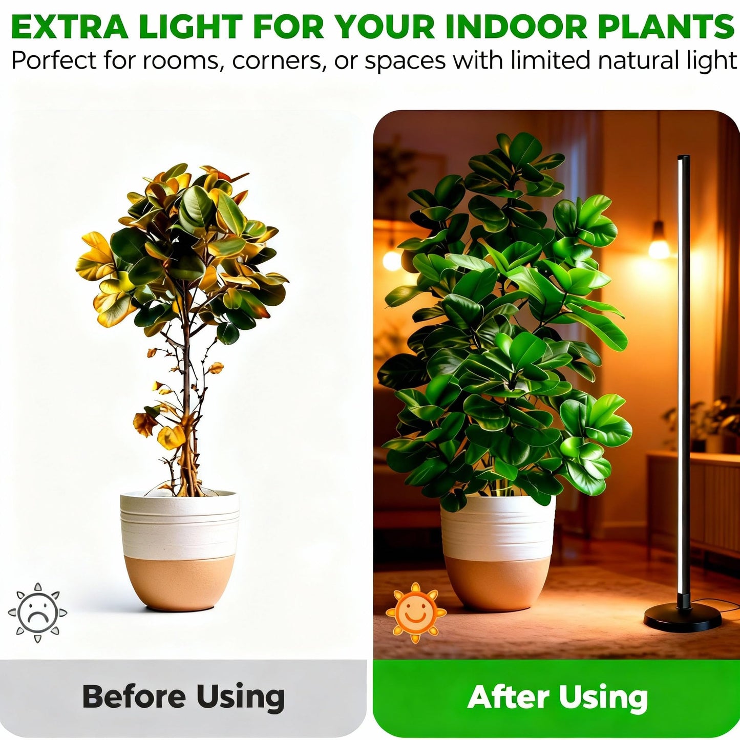 145CM Grow Lights for Indoor Plants: 36W, 6000K, 280 LEDs Full Spectrum Plant Light for Seed Starting with Timer and 10 Level Dimmable Standing Plant Growing Lamp for Greenhouse with Hanging Accessory