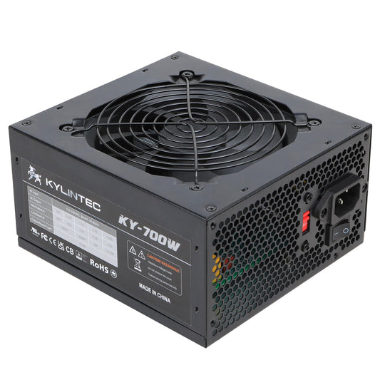 700w Power Supply Non-Modular ATX PSU with 6+2 Pin Connectors PFC Protection and 120mm Silent Fan Gaming PSU KY-700 Black