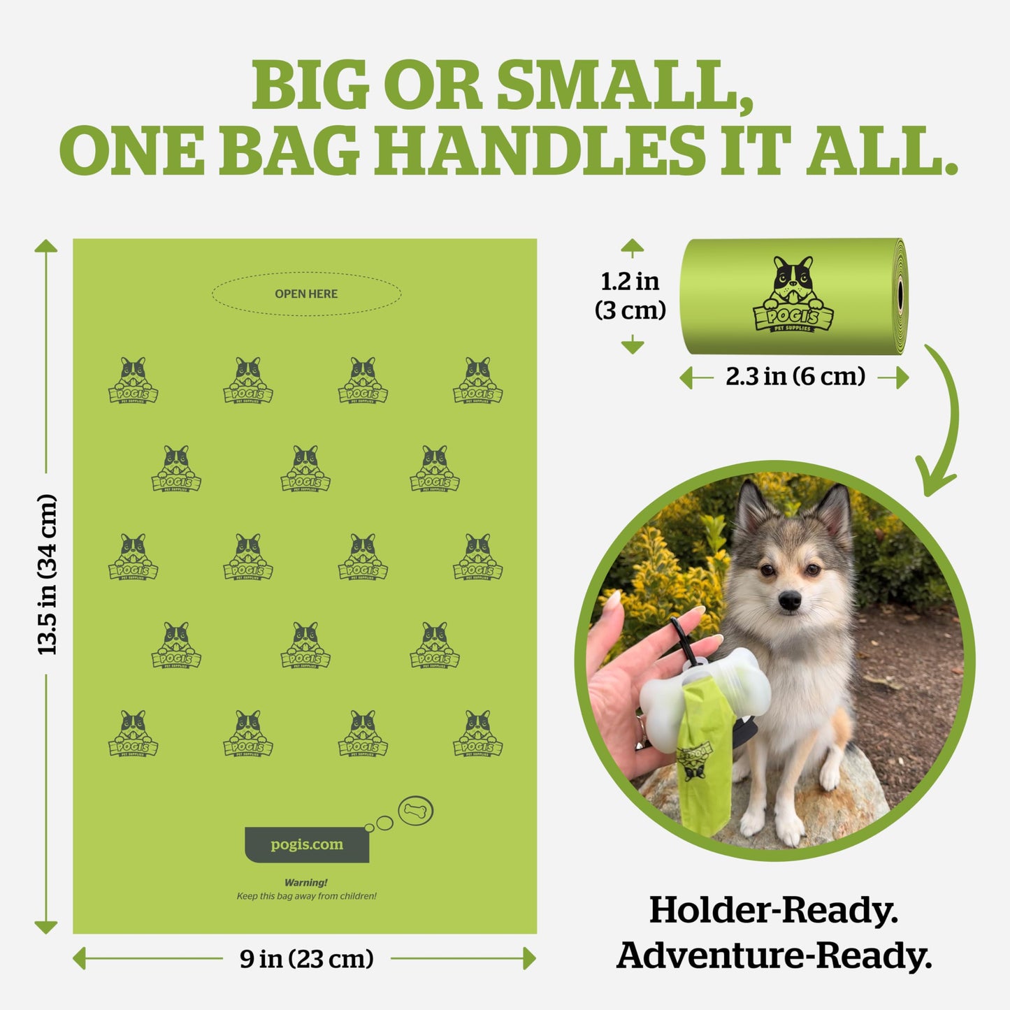 Pogi’s Poop Bags - Large, Leak-Proof Pet Waste Bags, Fresh Scent - 60 Rolls (900 Bags)