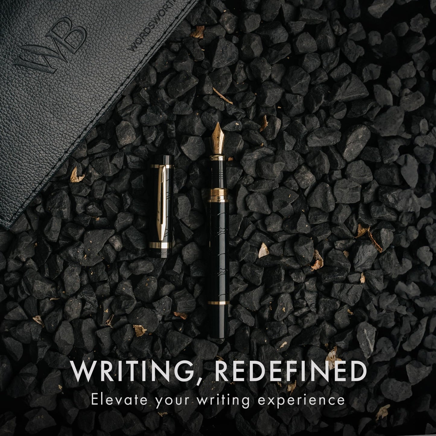 Wordsworth & Black Primori Fountain Pen Set, Medium Nib, Includes 24 Ink Cartridges and Ink Refill Converter, Gift Case, Journaling, Calligraphy, Smooth Writing [Black Gold], Perfect for Men and Women