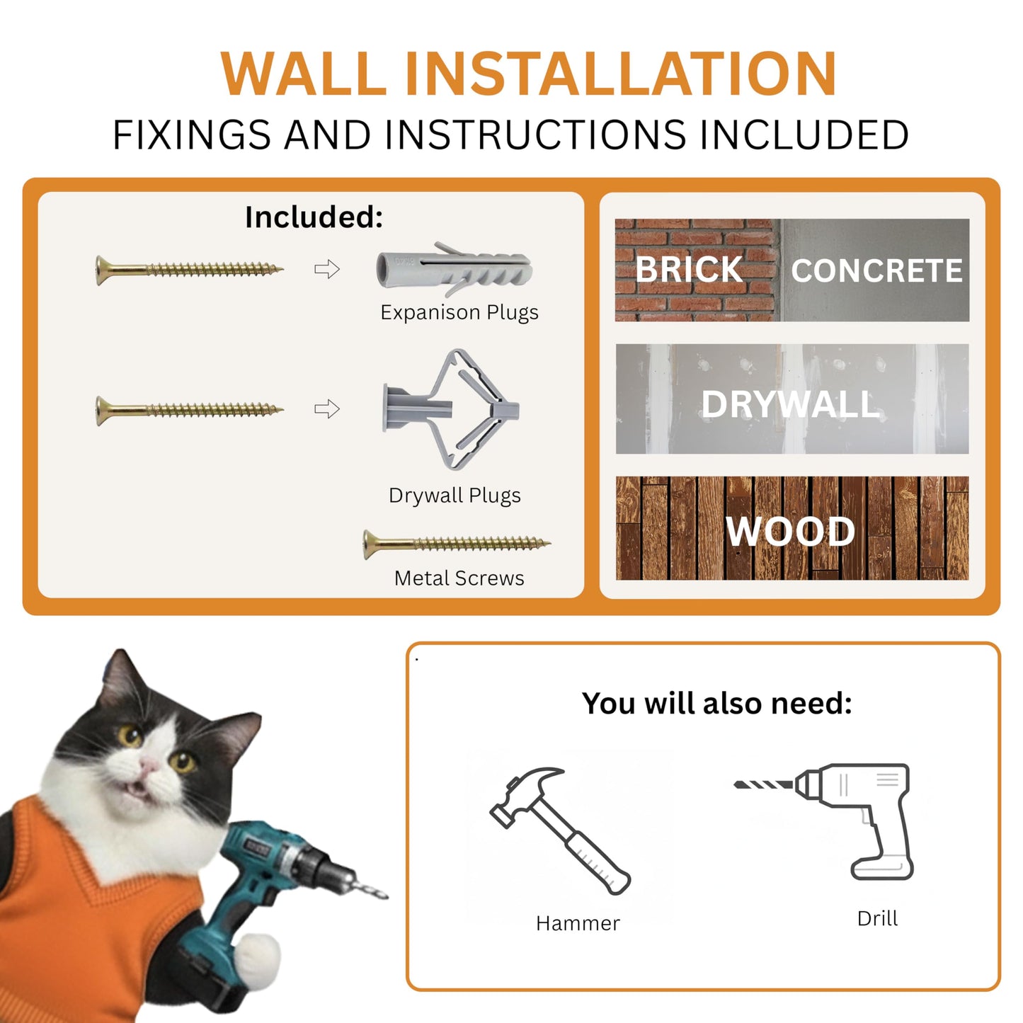 INICIO Cat Wall Shelves - Modern and Durable 3 Step Cat Furniture for Wall - Stylish Birch Floating Shelf for Cats up to 15lbs - Wooden Corner Shelves with Cushioned Perch - Brown