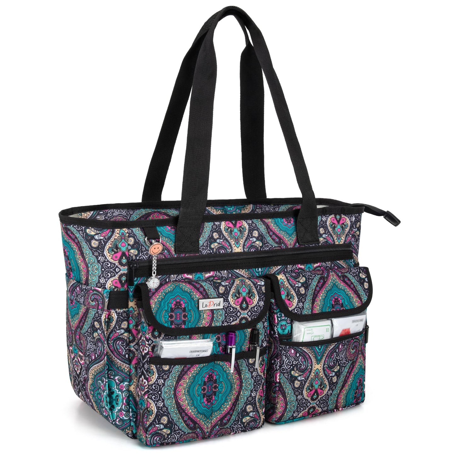 LoDrid Nurse Bag with Bottom Padded Pad, Nurse Bags for Work, with Separated Storage Laptop Layer (up to 15.6 Inch), with Large Compartment, Totem, Bag Only(Patented Design)