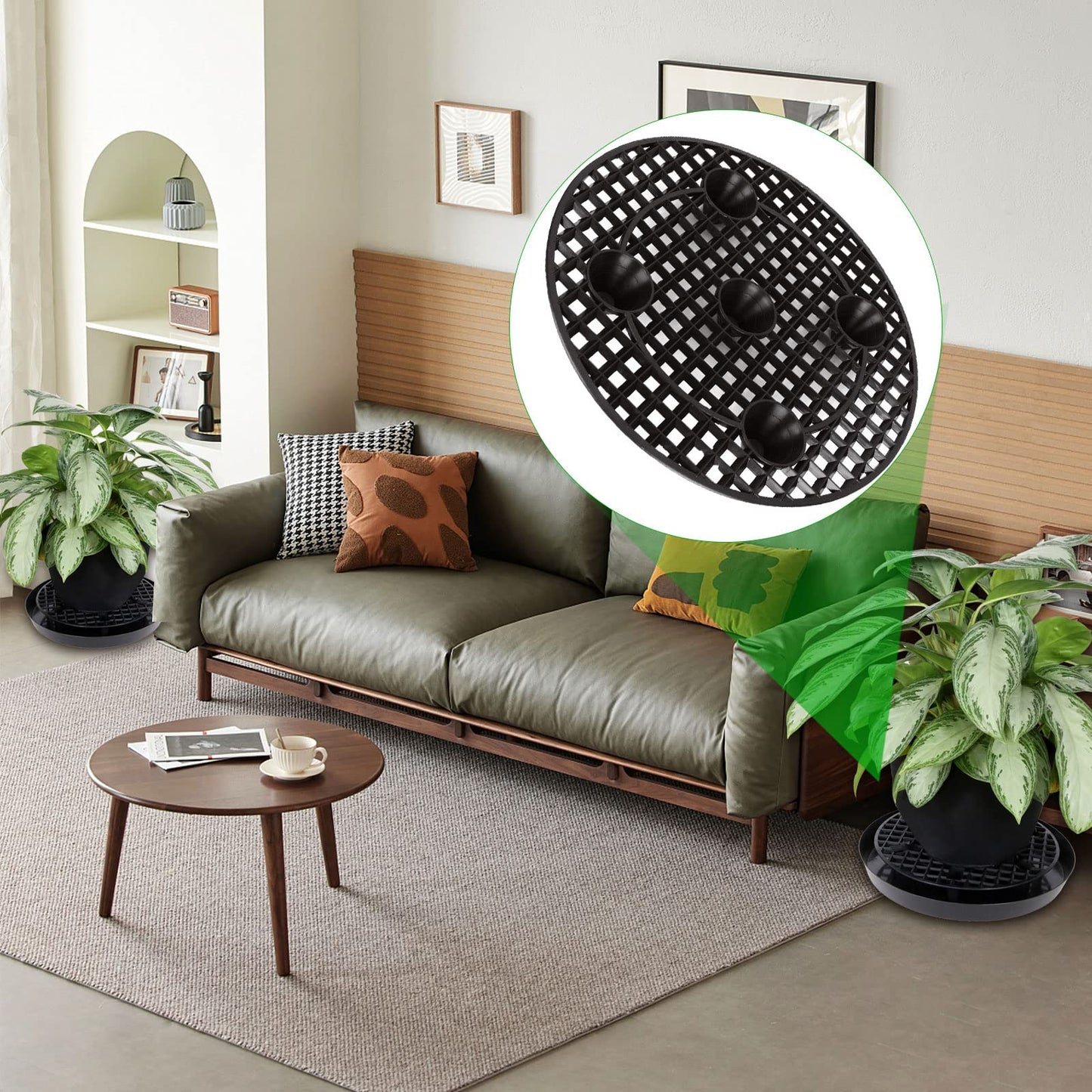 12 PCS Plant Risers for Inside Pots - 12 Inch Plastic Plant Stand Pot Elevator - Plant Lifter Deck Protectors for Pots, flower, Indoor and Outdoor Use