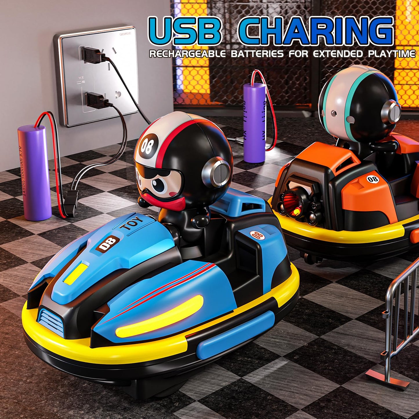 Bumper Cars Remote Control Set,2.4 GHz Remote Control Cars for Kids, RC Battle Race Cars, Remote Control Bumper Cars Game for 3 4 5 6 7 8 Year Old boy Gifts