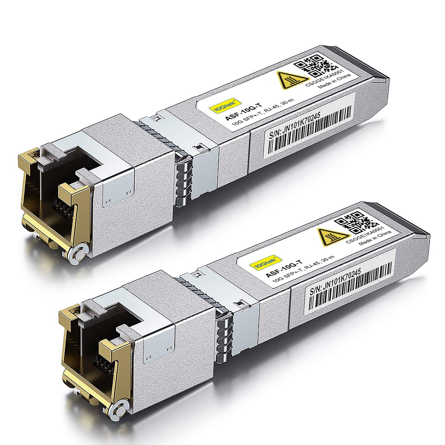 10GTEK 1.25/2.5/5/10G-T SFP+ to RJ45 Copper Module - 10GBase-T Transceiver for Cisco SFP-10G-T-S Ubiquiti unifi UF-RJ45-10G D-Link Supermicro Broadcom Linksys up to 30m Pack of 2