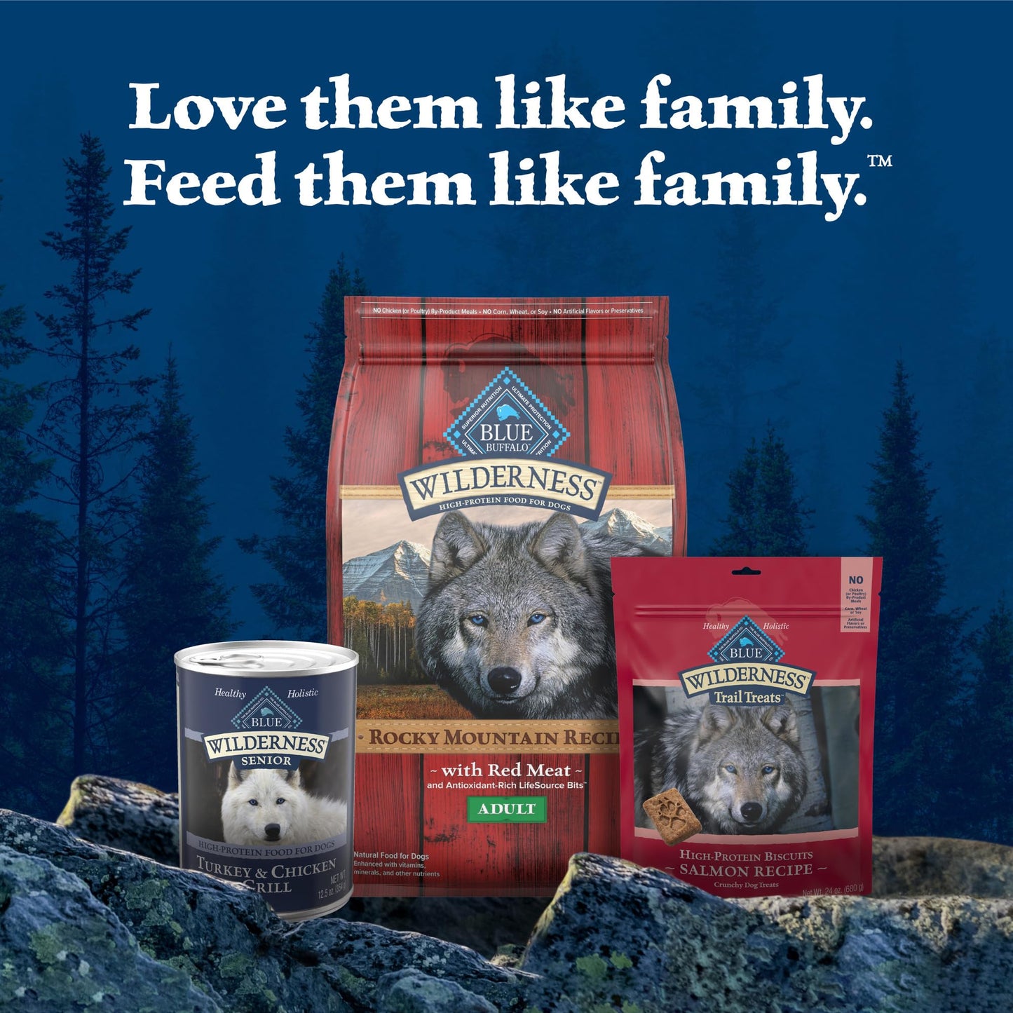 Blue Buffalo Wilderness High Protein Grain Free, Natural Senior Wet Dog Food, Turkey & Chicken Grill 354G Can (Pack Of 12)