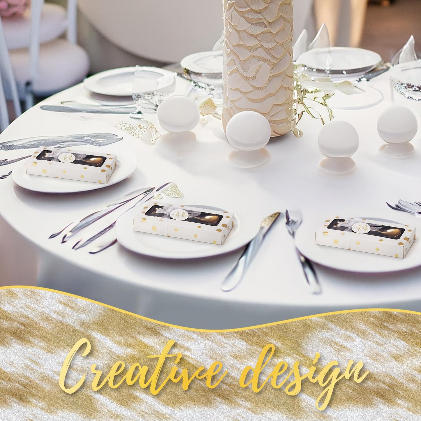 30 packs of wedding forks and spoons, suitable for wedding gifts, bridal or baby party gifts, tea party gifts, beverage spoon gifts or souvenirs, suitable for guests to use separately packaged